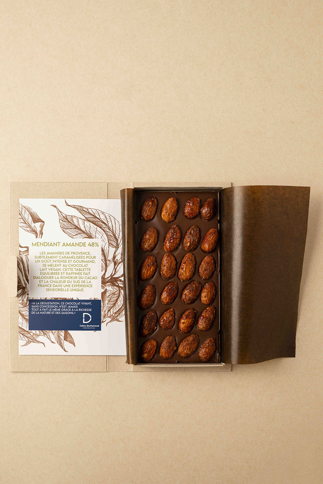 Tablette mendiant Amandes Lait Vegan 48% – Image 3