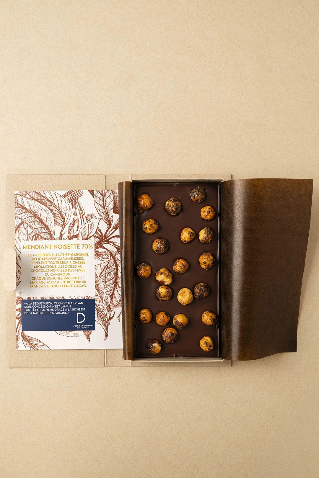 Tablette mendiant Noisettes Noir 70% – Image 3