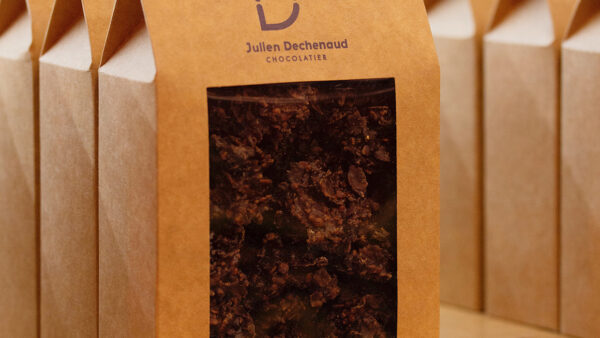 Sachet de rochers suisses au chocolat noir du chef julien Dechenaud chocolatier