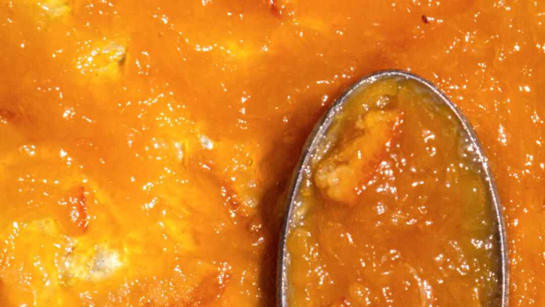 focus matière confiture à l'orange