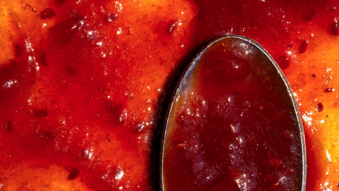 Focus matière confiture framboise